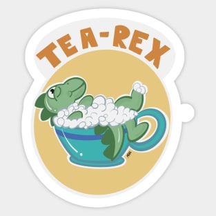 Tea-rex is taking a bubble bath Sticker